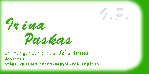 irina puskas business card